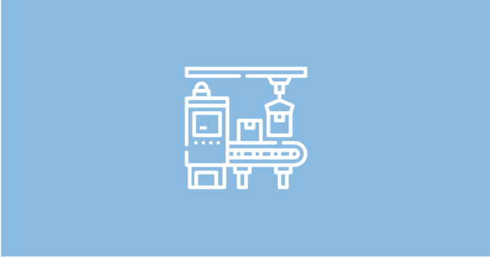 Line illustration of a machine processing resources