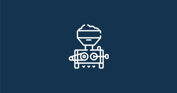 Line illustration of a machine processing resources